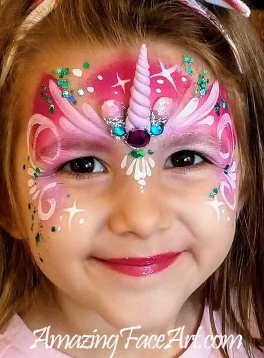 pink unicorn face painting West Hartford CT