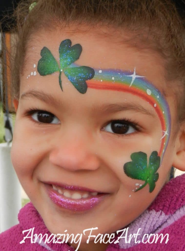 shamrock rainbow face painting