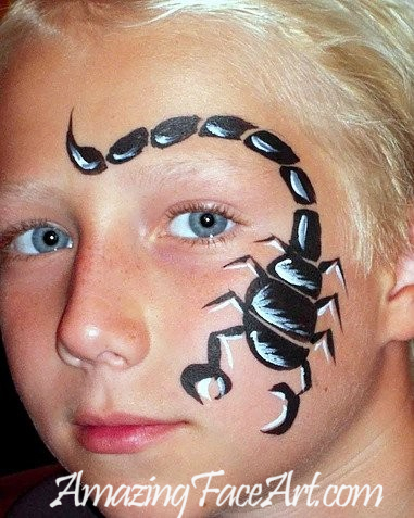 scorpion face painting for kids