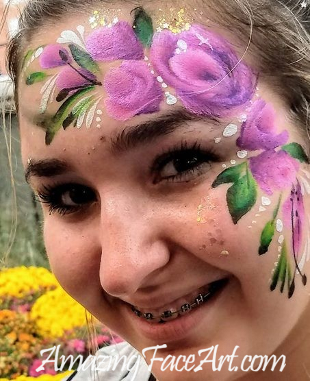 roses face painting CT