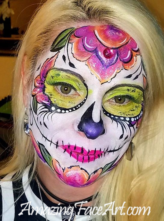 sugar skull face painting